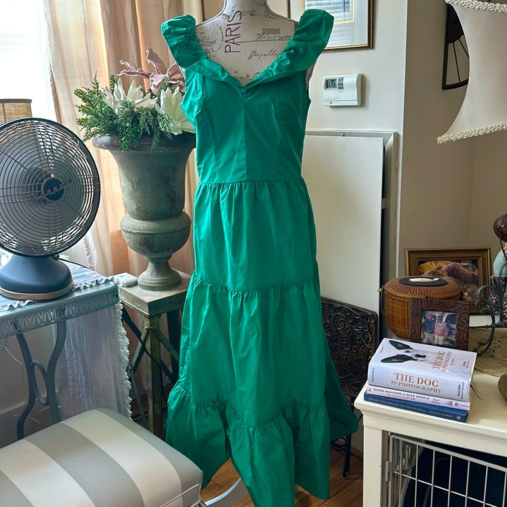 Pretty Green Taffeta Sundress